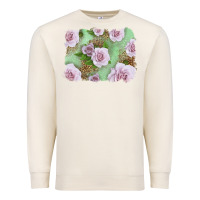 Sandshell pink roses with leopard background Premium Sweatshirt - LillyAllenDesigns