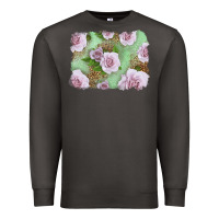 Smoke pink roses with leopard background Premium Sweatshirt - LillyAllenDesigns