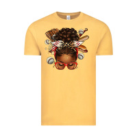 Vintage Mustard baseball afro messy bun Vintage Tee - texasbilliewilder