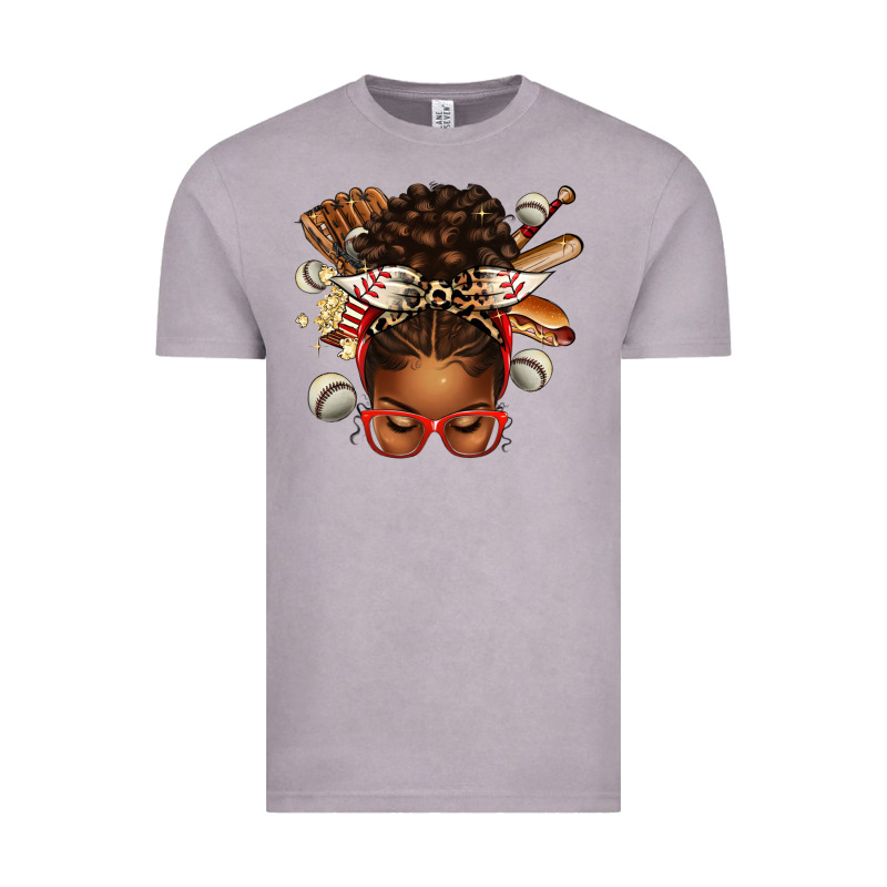 Baseball Afro Messy Bun Vintage Tee by texasbilliewilder | Teevron
