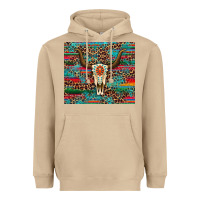 Mushroom western serape leopard bull skull turquoise tumbler Heavyweight Hoodie - Artiststas