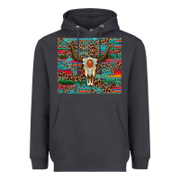 Smoke western serape leopard bull skull turquoise tumbler Heavyweight Hoodie - Artiststas