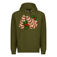 Army Green white christmas tree cake ado Premium Hoodie - AdoDesignShop