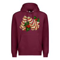 Burgundy white christmas tree cake ado Premium Hoodie - AdoDesignShop