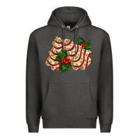 Charcoal Heather white christmas tree cake ado Premium Hoodie - AdoDesignShop