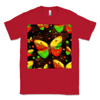 Red juneteenth butterflies seamless pattern Classic Tee - HRA Design Shop