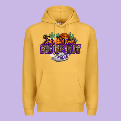 Small Town Big Spirit Basketball Premium Hoodie Designed By Nancycooperartshop