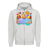 Dove Grey custom name summer beach toys Zipper Hoodie - JahusDesignShop