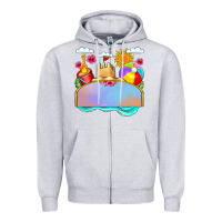 Heather Grey custom name summer beach toys Zipper Hoodie - JahusDesignShop