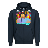 Navy custom name summer beach toys Zipper Hoodie - JahusDesignShop
