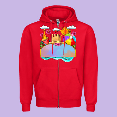 Custom Name Summer Beach Toys Zipper Hoodie Designed By Jahusdesignshop