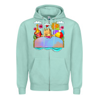 Seafoam custom name summer beach toys Zipper Hoodie - JahusDesignShop
