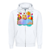 White custom name summer beach toys Zipper Hoodie - JahusDesignShop