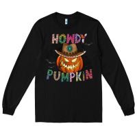 Black howdy pumpkin Long Sleeve Tee - CowhideDigitalArt