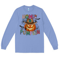 Colony Blue howdy pumpkin Long Sleeve Tee - CowhideDigitalArt