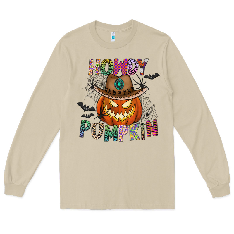Howdy Pumpkin Long Sleeve Tee by CowhideDigitalArt | Teevron