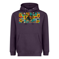 Plum western coop animals rooster sunflowers cowhide wooden serape glitter Heavyweight Hoodie - Artiststas
