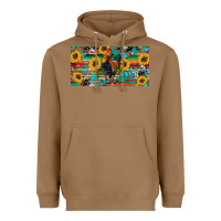 Toasted Coconut western coop animals rooster sunflowers cowhide wooden serape glitter Heavyweight Hoodie - Artiststas