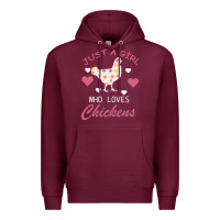 Burgundy Just A Girl Who Love Chickens Premium Hoodie - Bettercallsaul