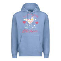 Colony Blue Just A Girl Who Love Chickens Premium Hoodie - Bettercallsaul