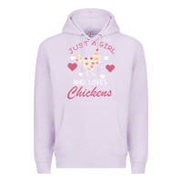 Lilac Just A Girl Who Love Chickens Premium Hoodie - Bettercallsaul