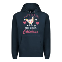 Navy Just A Girl Who Love Chickens Premium Hoodie - Bettercallsaul