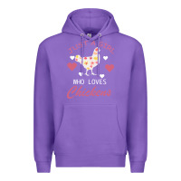 Purple Just A Girl Who Love Chickens Premium Hoodie - Bettercallsaul