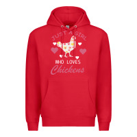 Red Just A Girl Who Love Chickens Premium Hoodie - Bettercallsaul