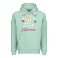 Seafoam Just A Girl Who Love Chickens Premium Hoodie - Bettercallsaul