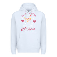 White Just A Girl Who Love Chickens Premium Hoodie - Bettercallsaul