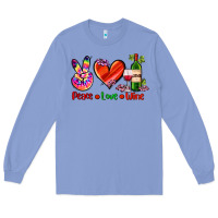 Colony Blue peace love wine Long Sleeve Tee - AdoDesignShop