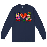 Navy peace love wine Long Sleeve Tee - AdoDesignShop