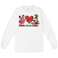 White peace love wine Long Sleeve Tee - AdoDesignShop