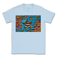 Dusty Blue 4th of july stars skinny metal can holder Classic Tee - HRA Design Shop