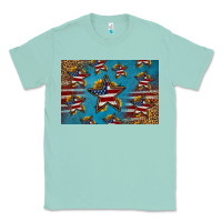Seafoam 4th of july stars skinny metal can holder Classic Tee - HRA Design Shop