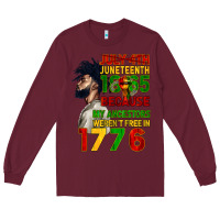 Burgundy July 4th Juneteenth 1865 Long Sleeve Tee - CowGirlArtShop