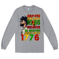 Heather Grey July 4th Juneteenth 1865 Long Sleeve Tee - CowGirlArtShop