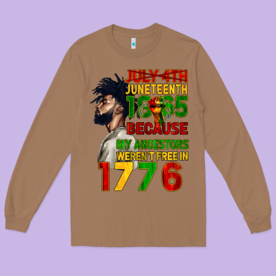 July 4th Juneteenth 1865 Long Sleeve Tee Designed By Cowgirlartshop