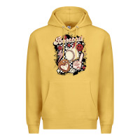 Antique Gold checkered retro baseball Premium Hoodie - MaliasSmallBusiness