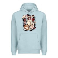 Blue Mist checkered retro baseball Premium Hoodie - MaliasSmallBusiness
