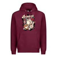 Burgundy checkered retro baseball Premium Hoodie - MaliasSmallBusiness