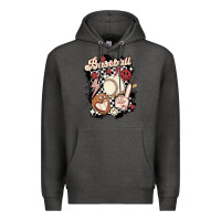 Charcoal Heather checkered retro baseball Premium Hoodie - MaliasSmallBusiness