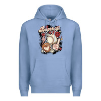 Colony Blue checkered retro baseball Premium Hoodie - MaliasSmallBusiness