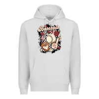 Dove Grey checkered retro baseball Premium Hoodie - MaliasSmallBusiness