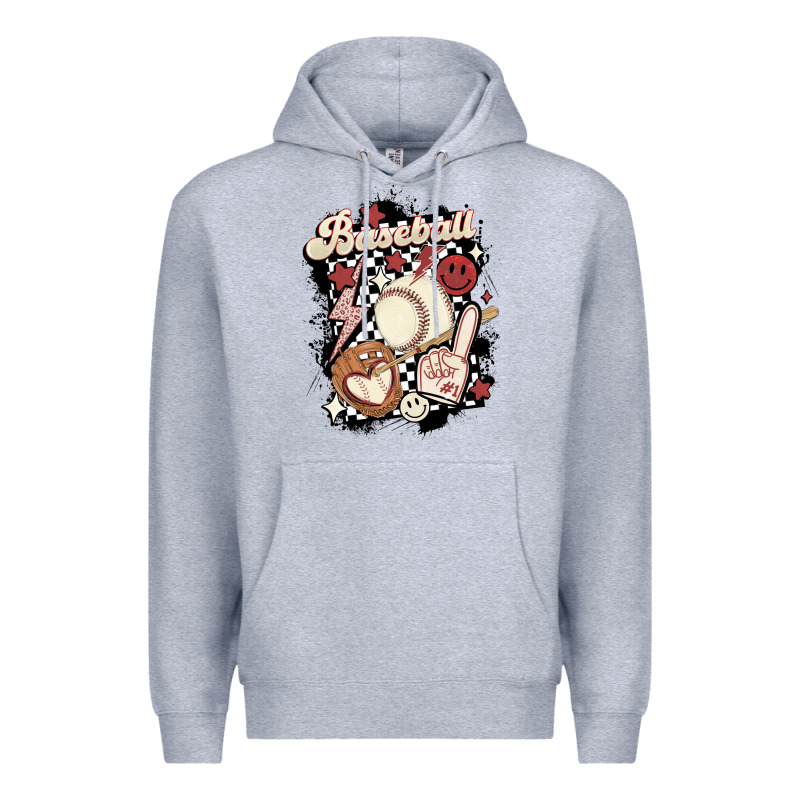 Checkered Retro Baseball Premium Hoodie by MaliasSmallBusiness | Teevron