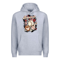Heather Grey checkered retro baseball Premium Hoodie - MaliasSmallBusiness