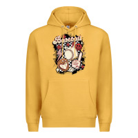 Mustard checkered retro baseball Premium Hoodie - MaliasSmallBusiness