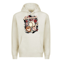 Oatmeal Heather checkered retro baseball Premium Hoodie - MaliasSmallBusiness