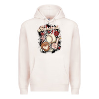 Pale Pink checkered retro baseball Premium Hoodie - MaliasSmallBusiness