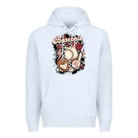 White checkered retro baseball Premium Hoodie - MaliasSmallBusiness